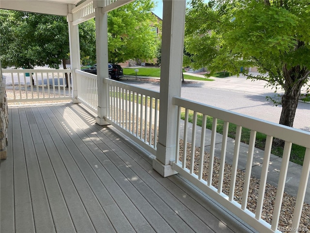 deck featuring covered porch