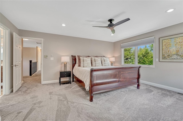 10289 E Berry Dr, Greenwood Village, CO 80111 - carpeted bedroom with a ceiling fan and recessed lighting