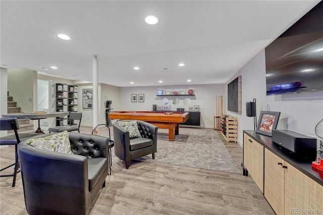 10289 E Berry Dr, Greenwood Village, CO 80111 - game room featuring light wood-type flooring, recessed lighting, and billiards table