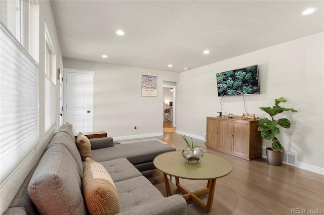 2313 S Raleigh St, Denver, CO 80219 - living room featuring recessed lighting and light wood-type flooring