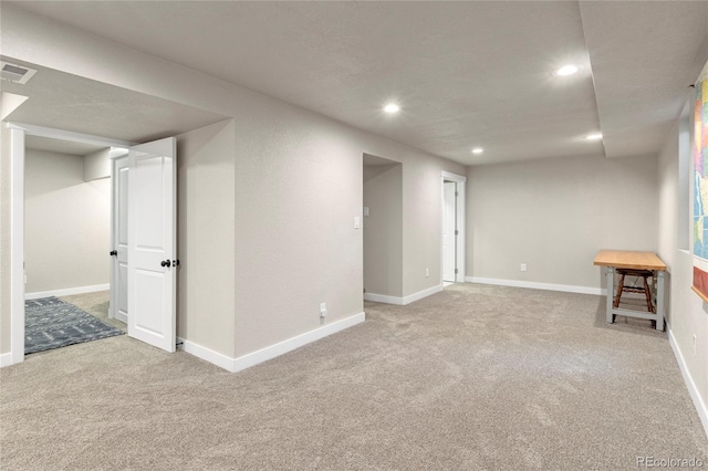 2313 S Raleigh St, Denver, CO 80219 - finished basement featuring recessed lighting and carpet flooring