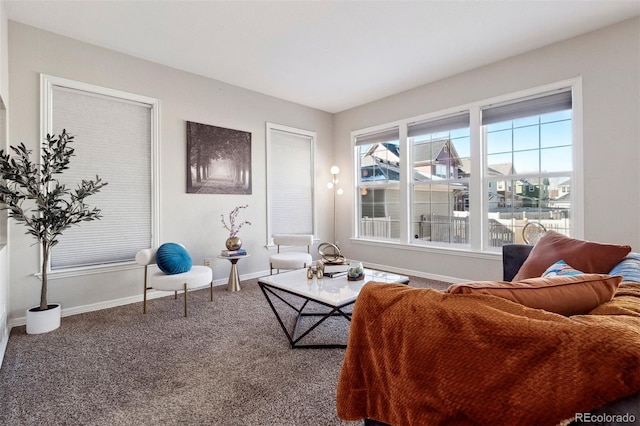 living room featuring carpet floors