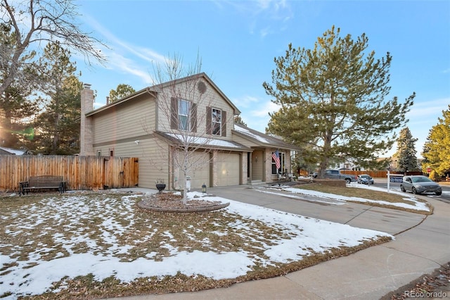 view of property with a garage