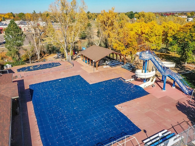 5895 W Plymouth Dr, Littleton, CO 80128 - view of swimming pool featuring a gazebo