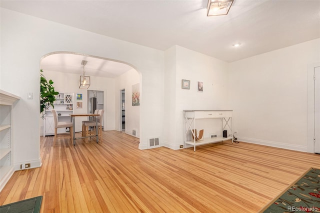 interior space with hardwood / wood-style flooring