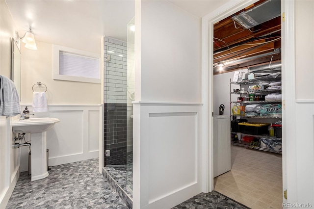 bathroom featuring an enclosed shower