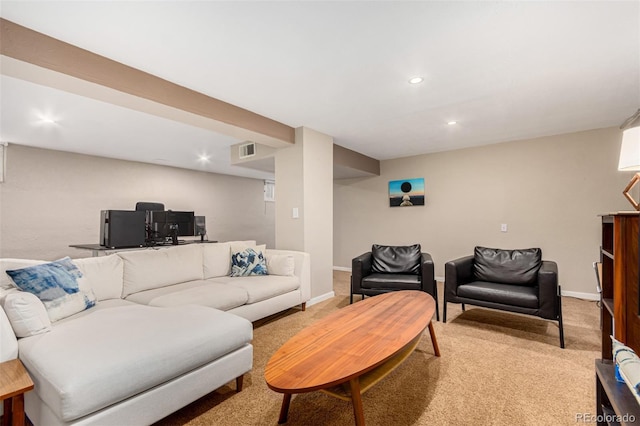 view of carpeted living room