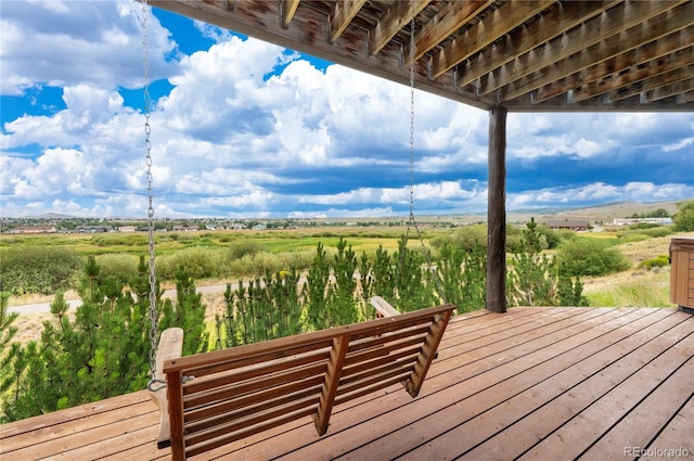 deck with a rural view