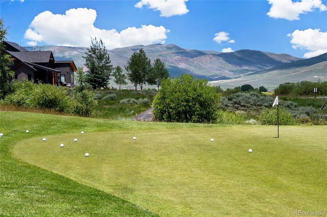 exterior space featuring a mountain view