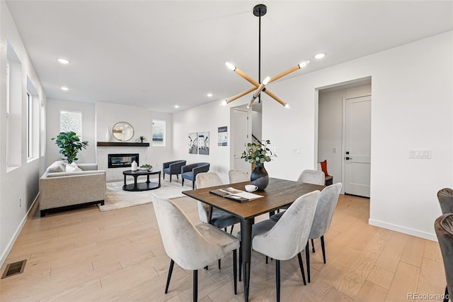 972 Arapahoe Cir, Louisville, CO 80027 - dining area featuring visible vents, recessed lighting, baseboards, and light wood-type flooring