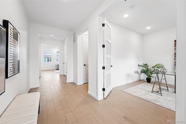 972 Arapahoe Cir, Louisville, CO 80027 - corridor with baseboards, recessed lighting, light wood finished floors, and visible vents