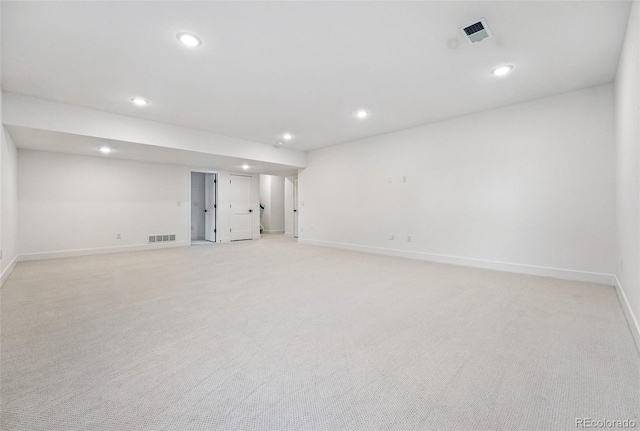 972 Arapahoe Cir, Louisville, CO 80027 - finished below grade area featuring recessed lighting, baseboards, visible vents, and light colored carpet