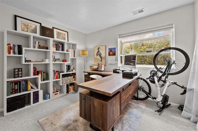 office area with light carpet