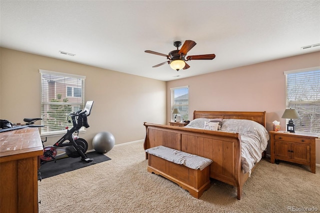 20366 Spruce Point Pl, Parker, CO 80134 - bedroom featuring light colored carpet and ceiling fan