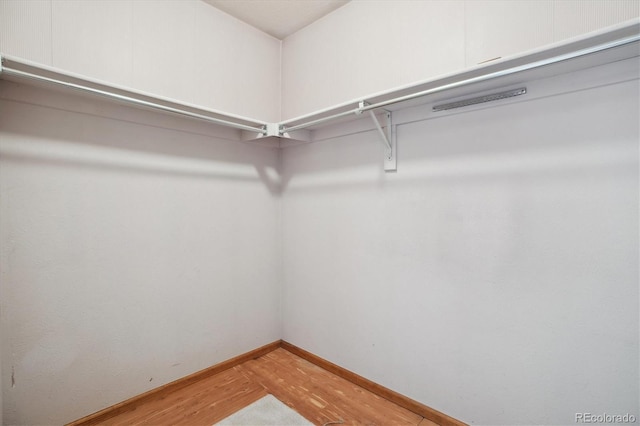 spacious closet featuring wood finished floors