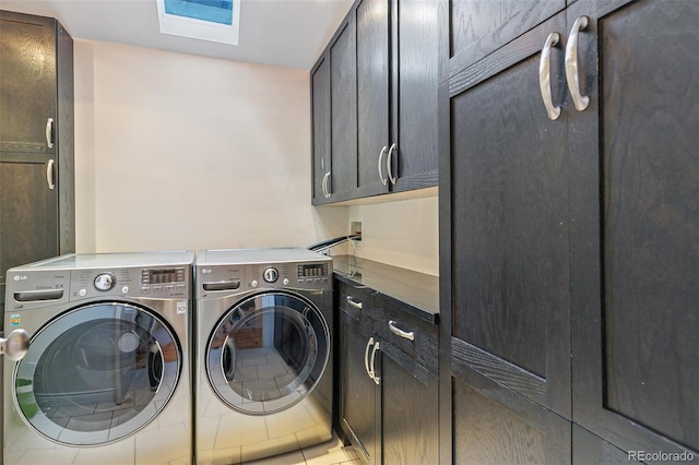 laundry area featuring cabinets and separate washer and dryer