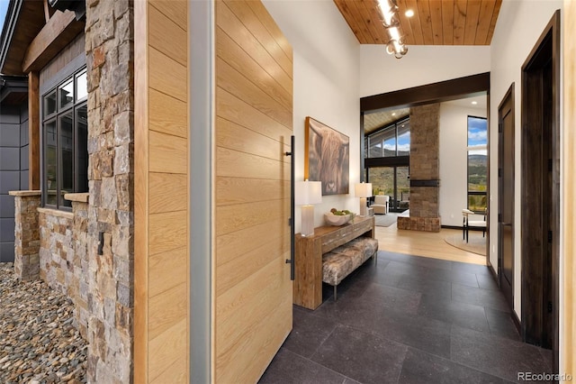 2800 Honors Ct, Silverthorne, CO 80498 - corridor featuring wooden ceiling and high vaulted ceiling