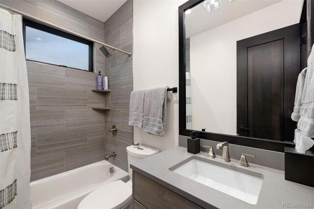 2800 Honors Ct, Silverthorne, CO 80498 - bathroom featuring shower / bath combo with shower curtain, toilet, and vanity