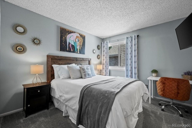 8051 W 78th Cir, Arvada, CO 80005 - bedroom with dark carpet and a textured ceiling