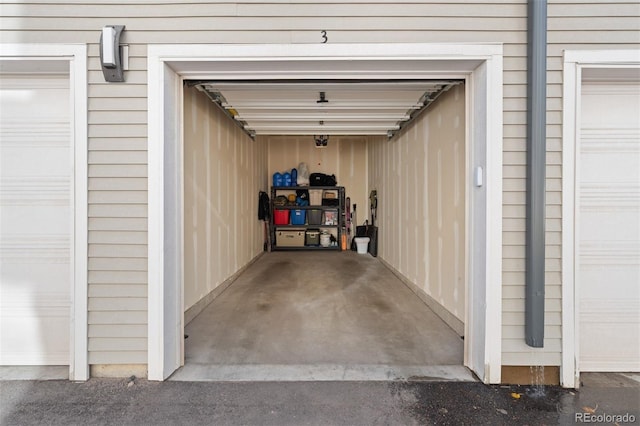 view of garage