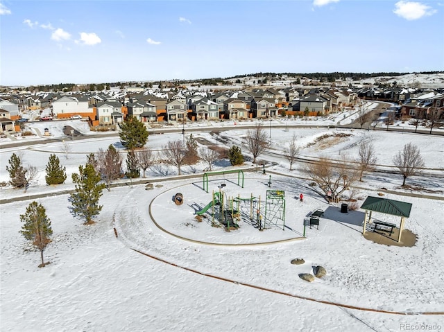 view of snowy aerial view