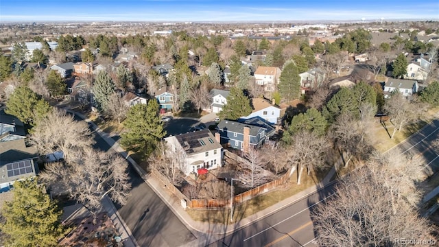 drone / aerial view with a residential view