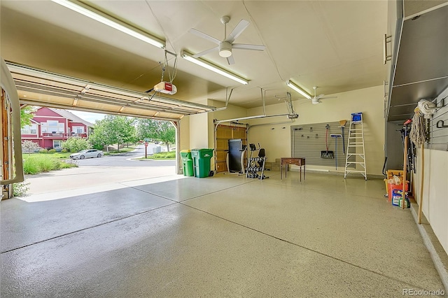 6696 S Quail Ct, Littleton, CO 80127 - garage with a garage door opener and ceiling fan