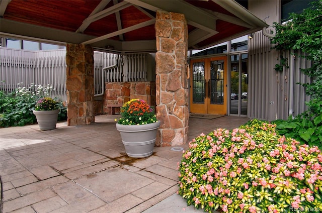 exterior space featuring french doors