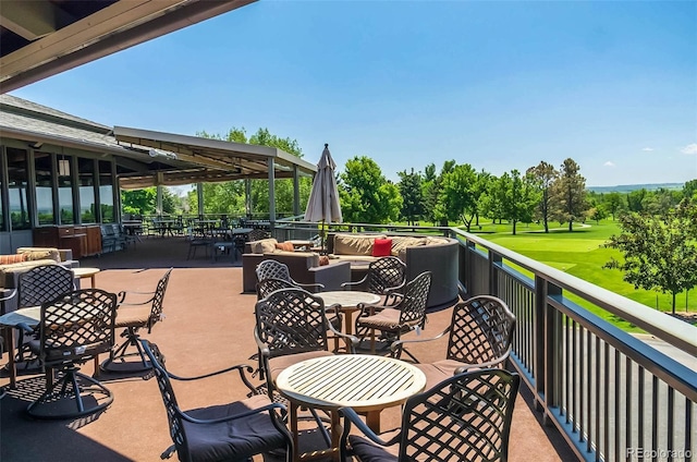 view of patio with an outdoor living space