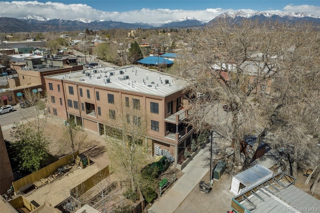 aerial view with a mountain view