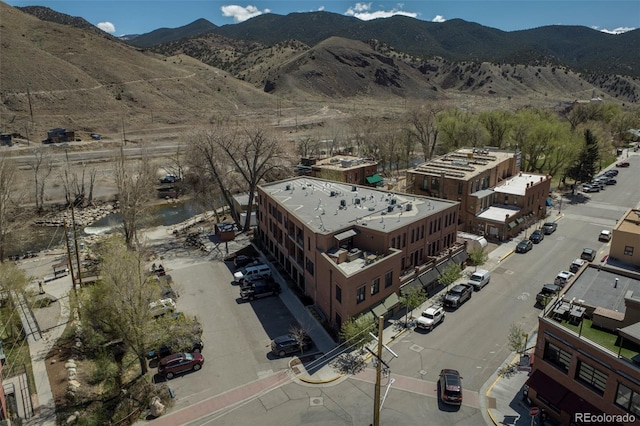 aerial view featuring a mountain view