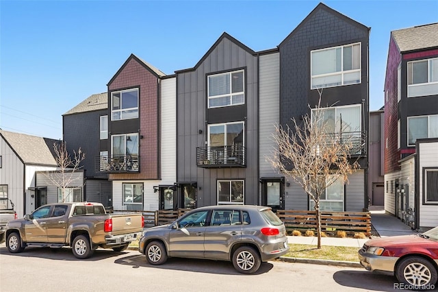 multi unit property featuring board and batten siding