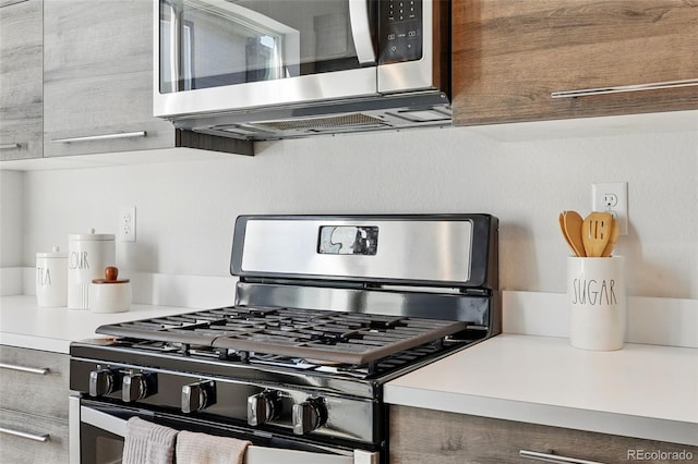 kitchen with light countertops and stainless steel appliances