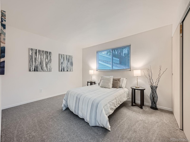 carpeted bedroom featuring a closet