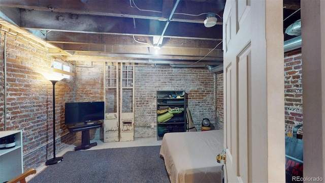 126 S Clarkson St, Denver, CO 80209 - unfinished below grade area with brick wall