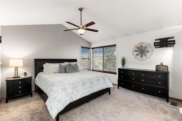7636 S Allison Ct, Littleton, CO 80128 - carpeted bedroom featuring vaulted ceiling and ceiling fan