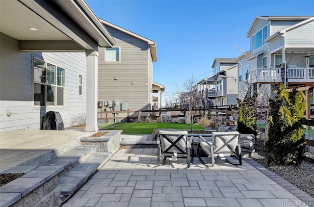 view of patio / terrace featuring an outdoor living space