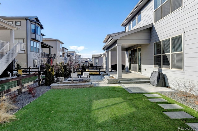 view of yard with a patio area