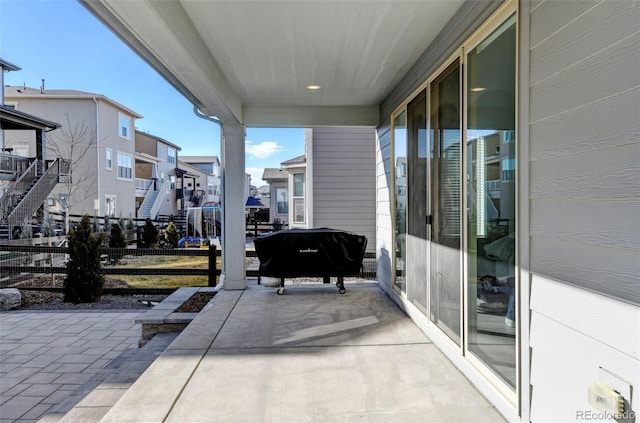 exterior space featuring area for grilling and a patio area