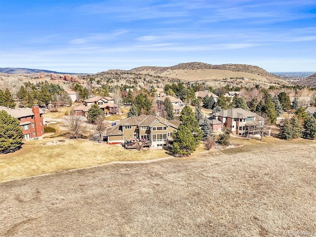 mountain view with a residential view