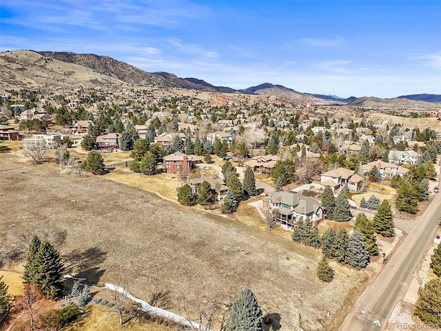 aerial view with a residential view and a mountain view