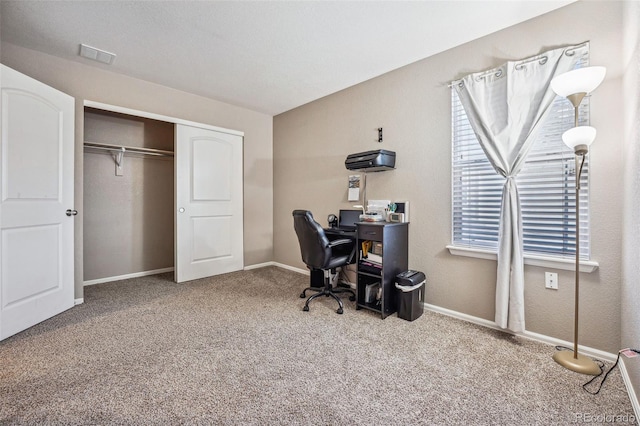 office space with carpet