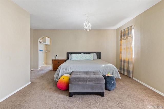 5555 Perth Ct, Denver, CO 80249 - bedroom featuring a chandelier, carpet, and baseboards