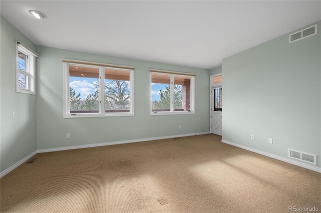 carpeted empty room featuring plenty of natural light