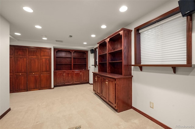 interior space with light colored carpet