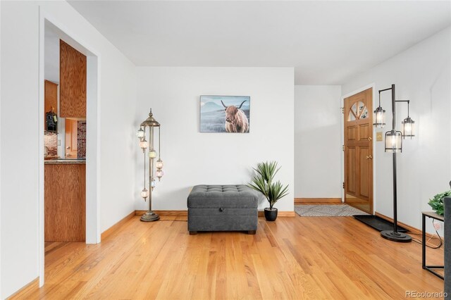 6545 Union St, Arvada, CO 80004 - living area with baseboards and light wood-style floors
