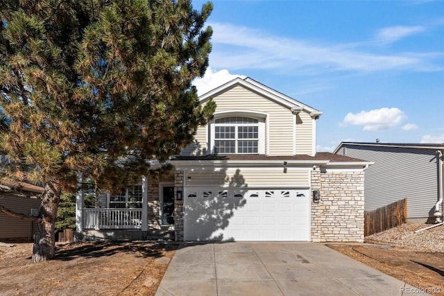 view of front of house with a garage