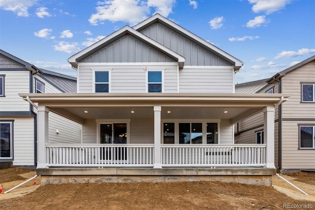 view of front of house featuring a porch and board and batten siding