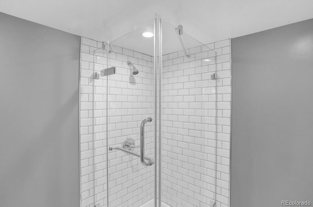 5725 W Mississippi Ave, Lakewood, CO 80226 - full bathroom with a shower stall and recessed lighting