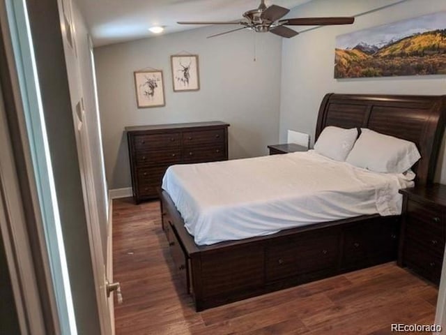 5725 W Mississippi Ave, Lakewood, CO 80226 - bedroom with wood finished floors and ceiling fan